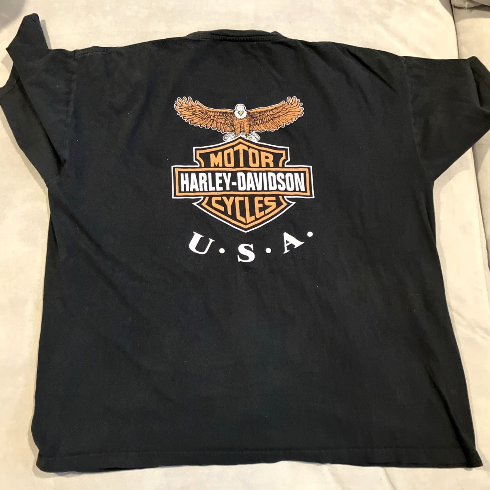 Vintage Vintage American Textiles Harley Davidson USA Doubled Sided Shirt Mens XXL Size US XXL / EU 58 / 5 - 4 Thumbnail