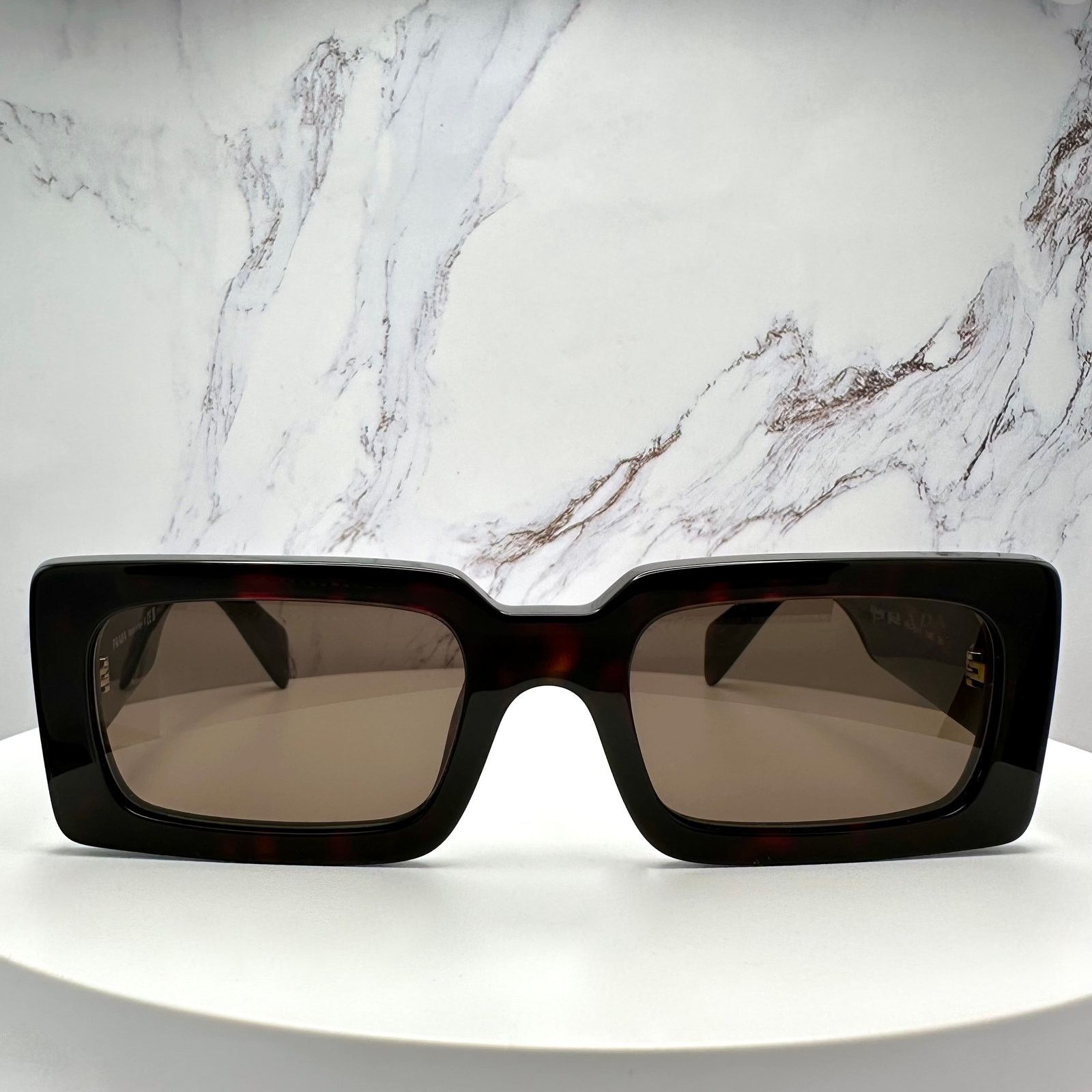 Prada Prada Sunglasses Brown Black Tortoise Gold Metal Logo Size ONE SIZE - 3 Thumbnail