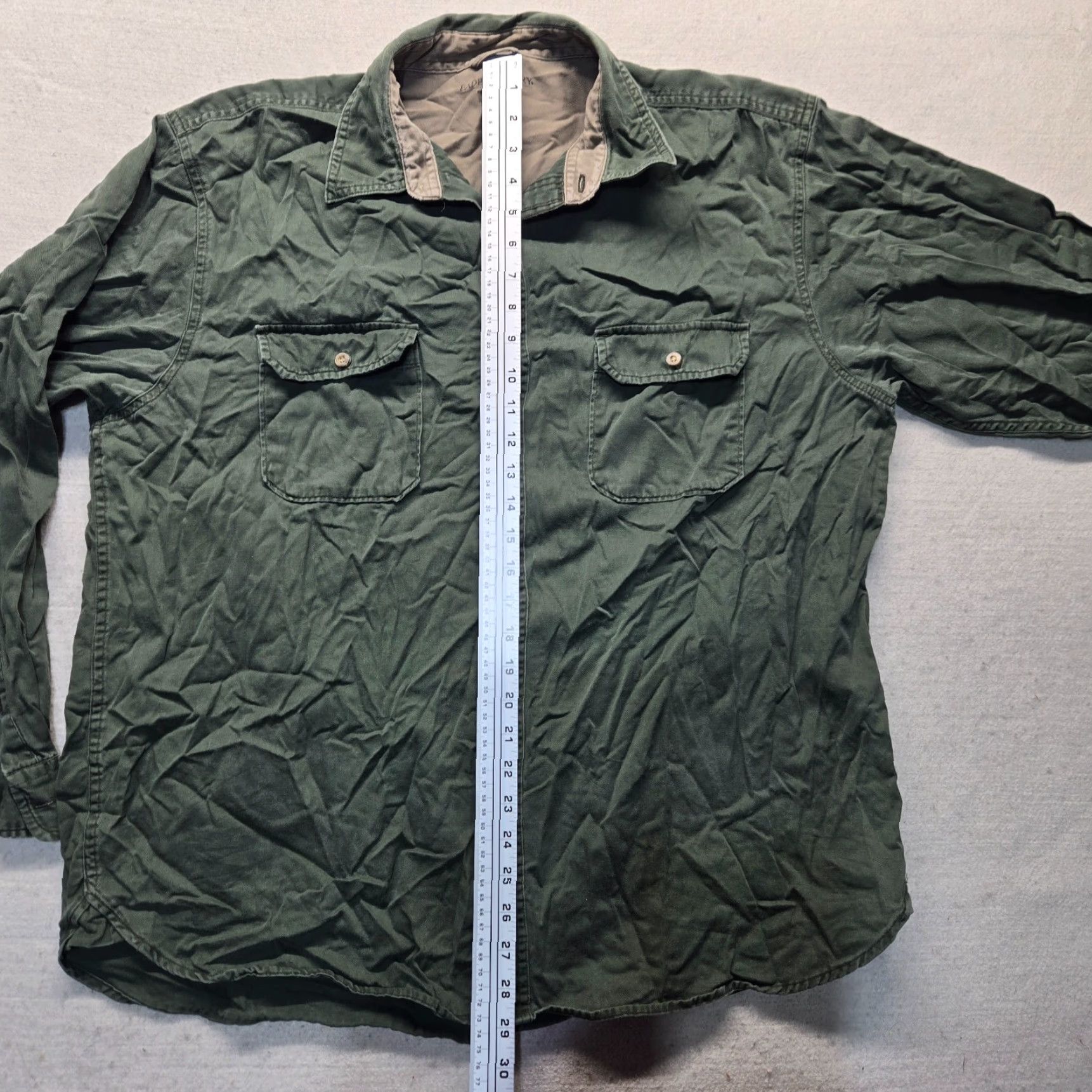 Faded Glory Faded Glory Shirt Denim Button-Up Green XL Mens Collared Long Sleeve Shirt Size US XL / EU 56 / 4 - 6 Thumbnail
