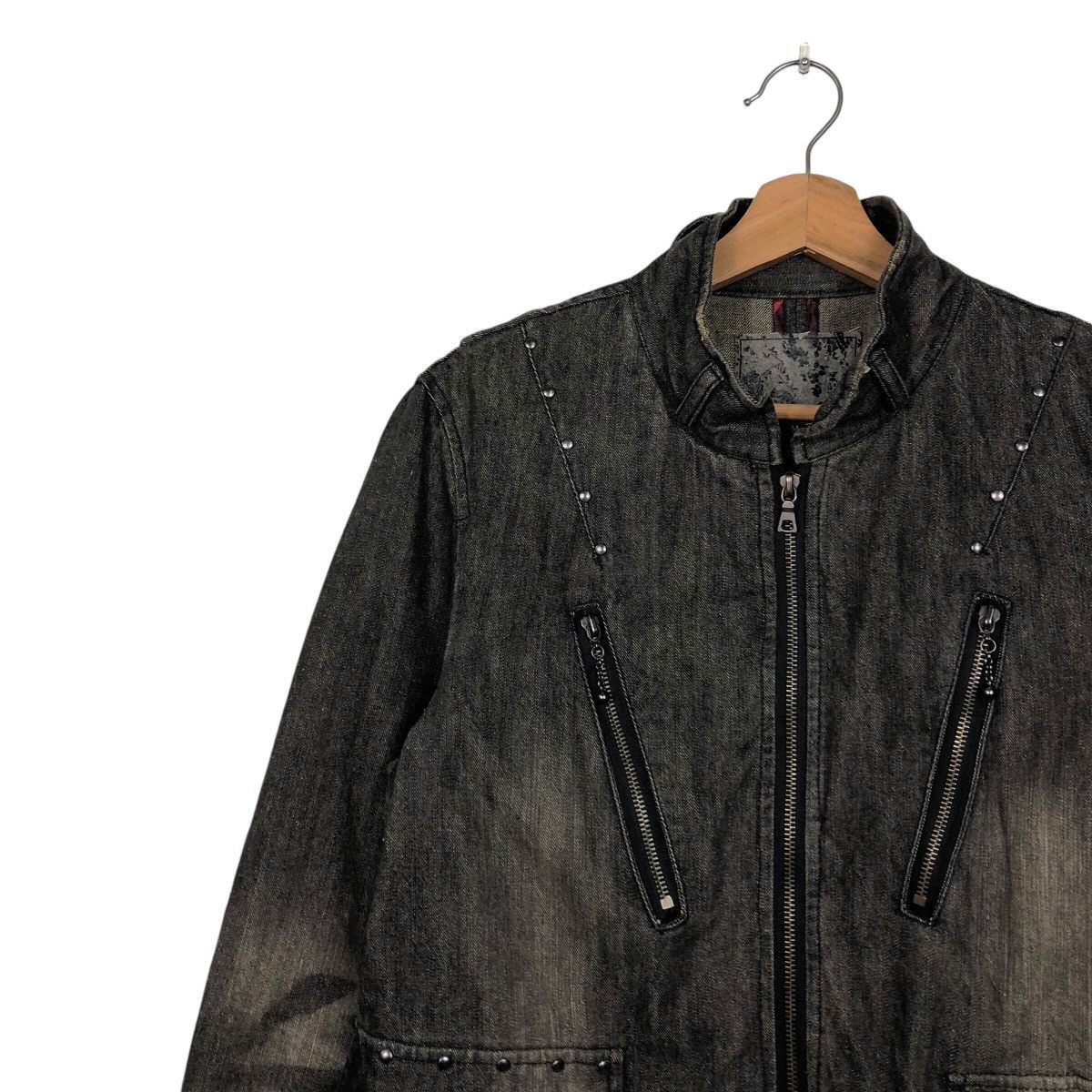 Japanese Brand 📌Vintage Denim Biker Jacket Zipper Issey Miyake Size US M / EU 48-50 / 2 - 8 Thumbnail
