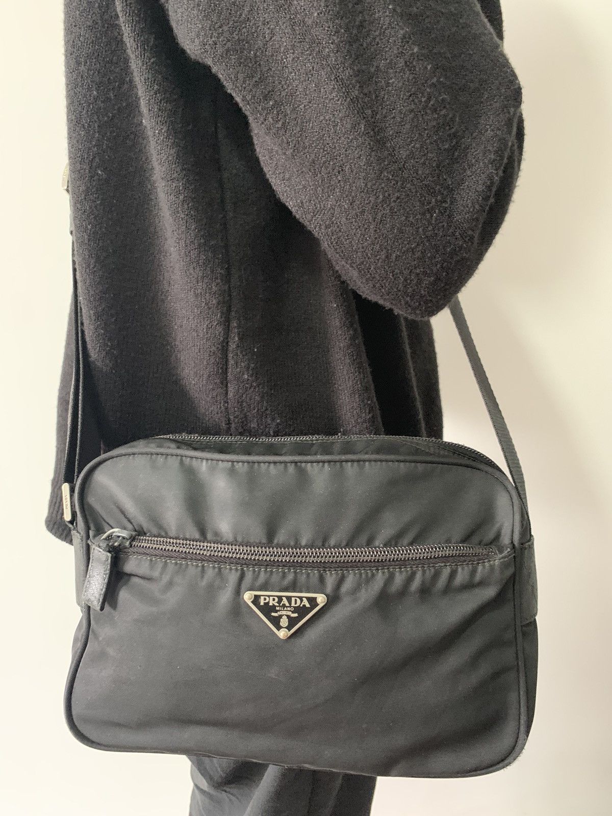 Prada Black Sling Crossbody Bag, Men's