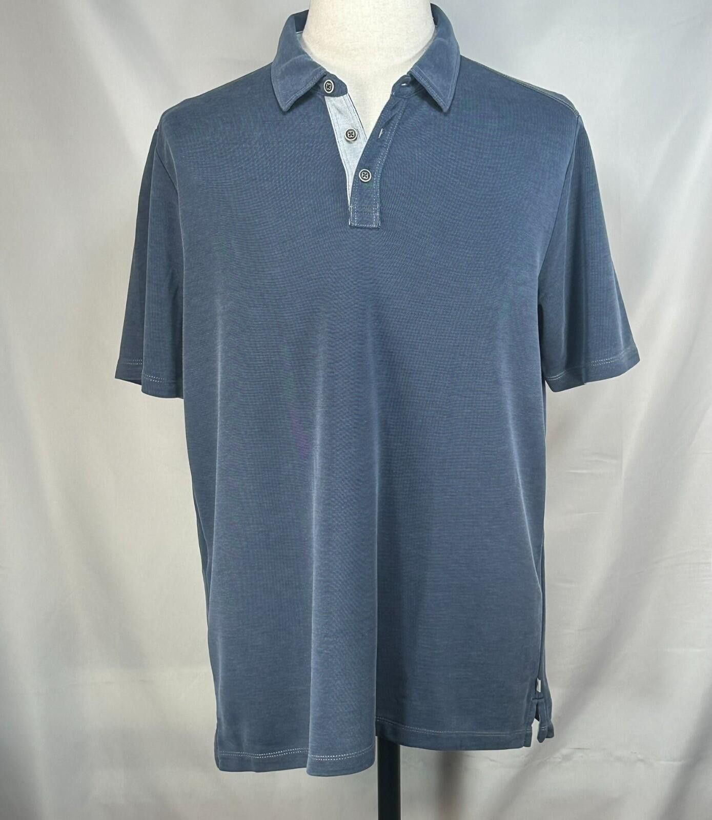 Tommy Bahama Tommy Bahama 1/4 Button Tencel/Poly Polo Shirt Blue Mens L Size US L / EU 52-54 / 3 - 1 Thumbnail