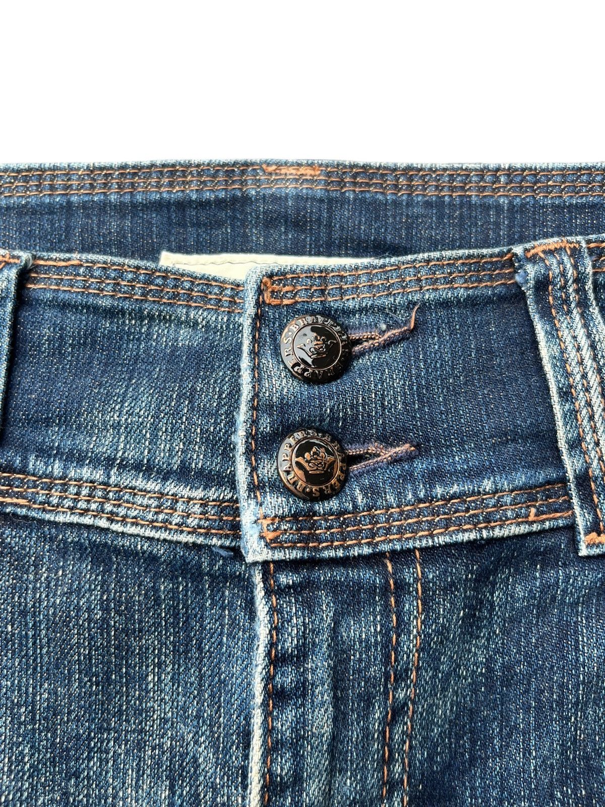 If Six Was Nine Vintage Japanese Brand Brappers Mud Washed Faded Flare Jeans Size US 30 / EU 46 - 7 Thumbnail