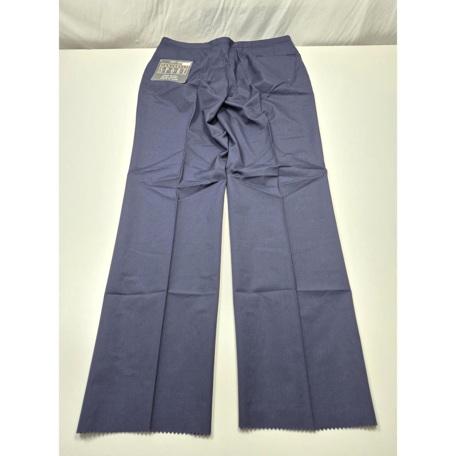 Vintage VTG Sansabelt Sport Dress Pants Mens 38x36 Blue Flat Front Straight Unhemmed NWT Size US 38 / EU 54 - 4 Thumbnail