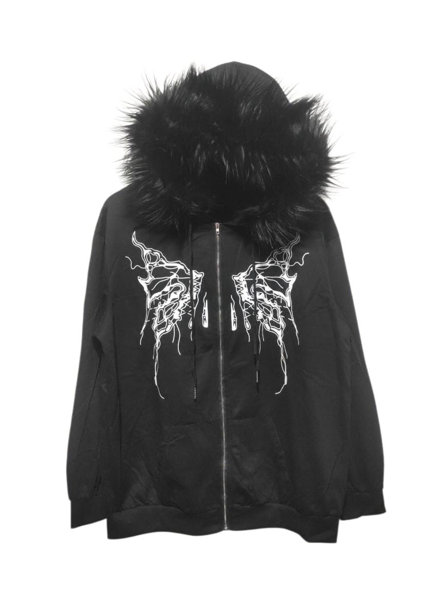 Japanese Brand Romwe Zip fur hoodie LGB ifsix Style Size US M / EU 48-50 / 2 - 1 Thumbnail