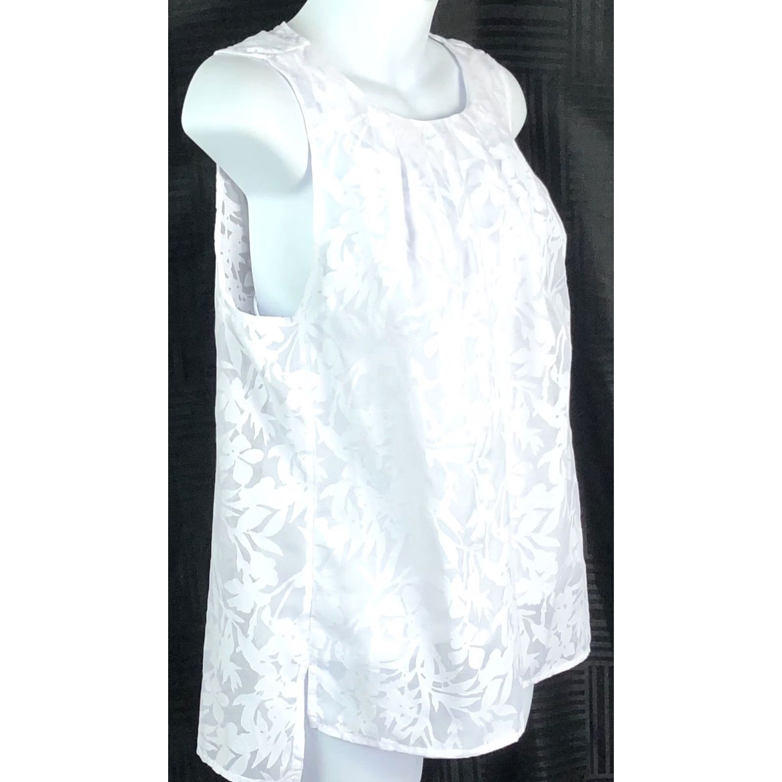 Liz Claiborne Liz Claiborne combo top blouse M White Floral Fairy Boho Dainty Size M / US 6-8 / IT 42-44 - 2 Thumbnail