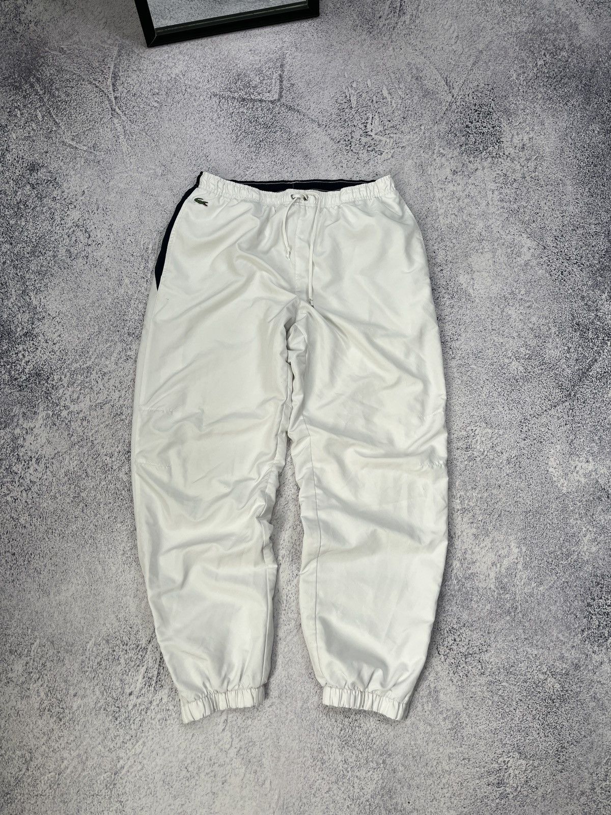 Lacoste × Vintage Vintage Lacoste White Nylon Track Pants Y2K Drill Style Rare Size US 38 / EU 54 - 1 Thumbnail