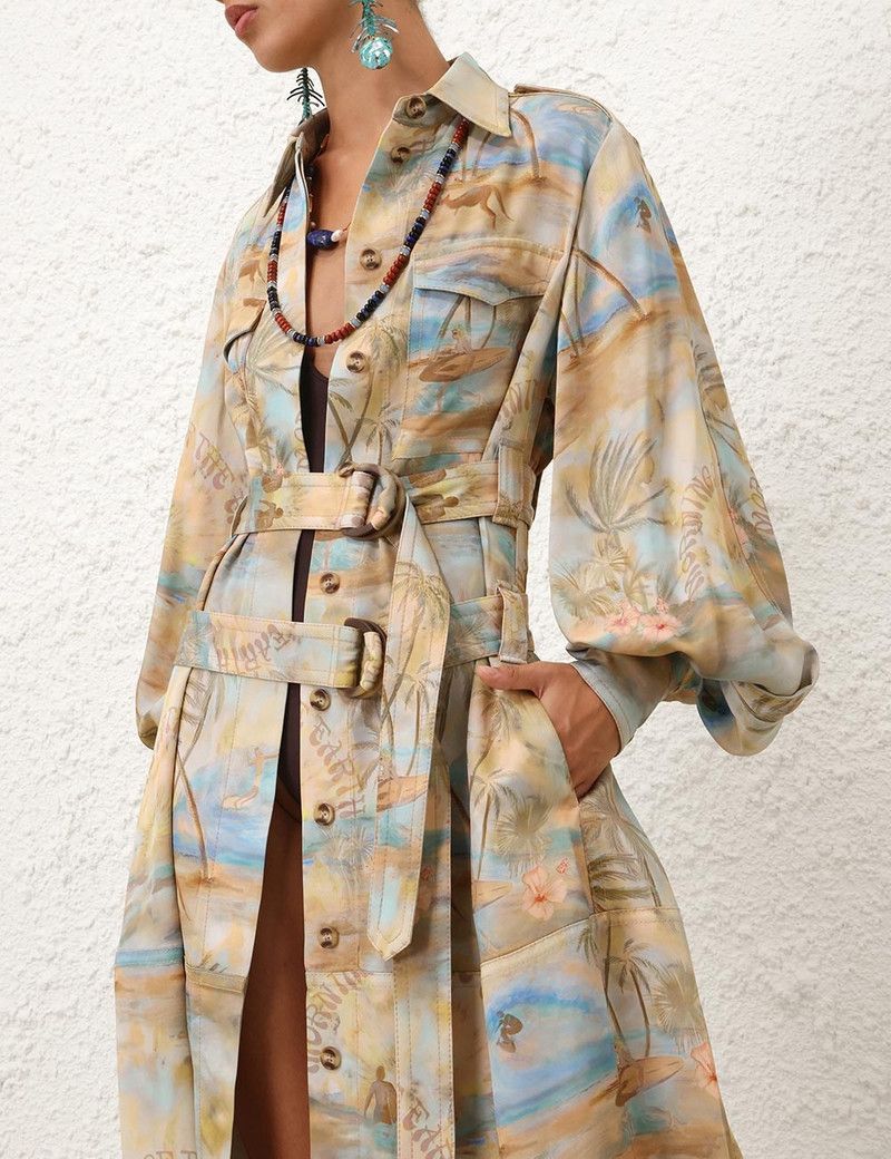 Zimmermann oc11z0226 Illuminate Cargo Midi Dress in Multicolor Size S / US 4 / IT 40 - 5 Thumbnail