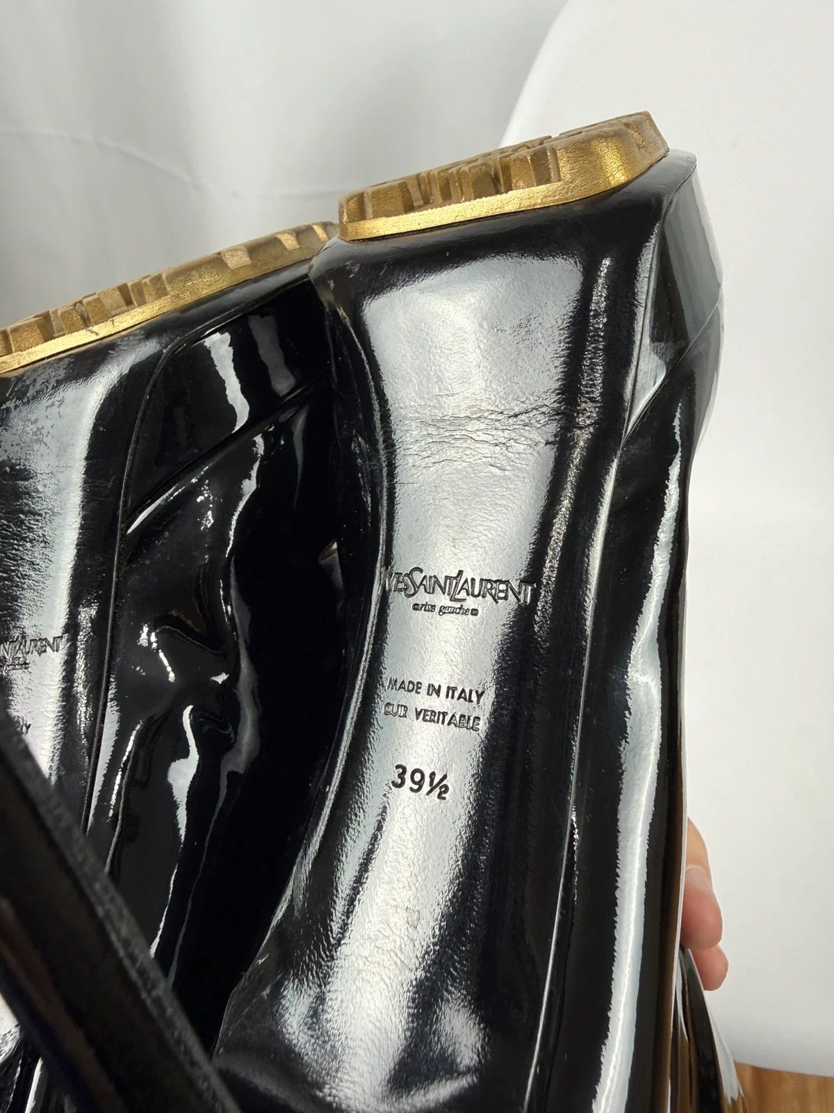 Yves Saint Laurent Yves Saint Laurent Patent Leather Boots size 39.5 Size US 9.5 / IT 39.5 - 8 Thumbnail