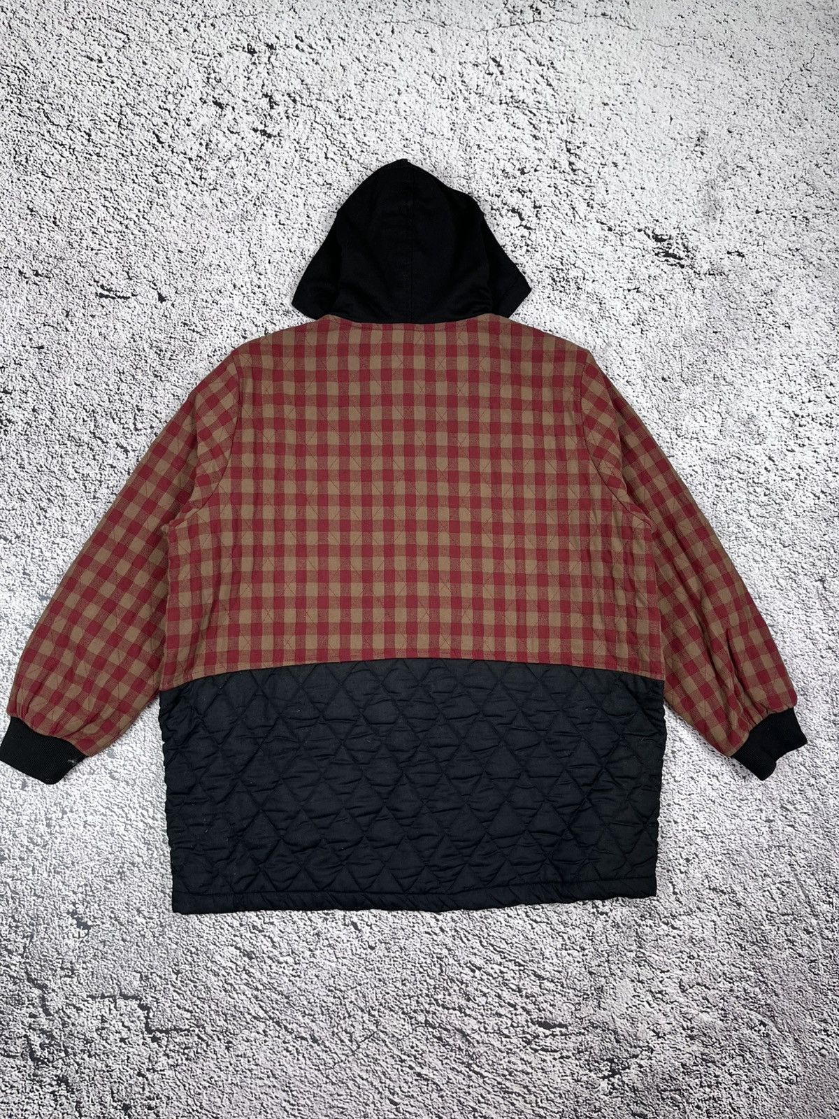 Vintage Japan Hooded Workwear Check Jacket Japan Work