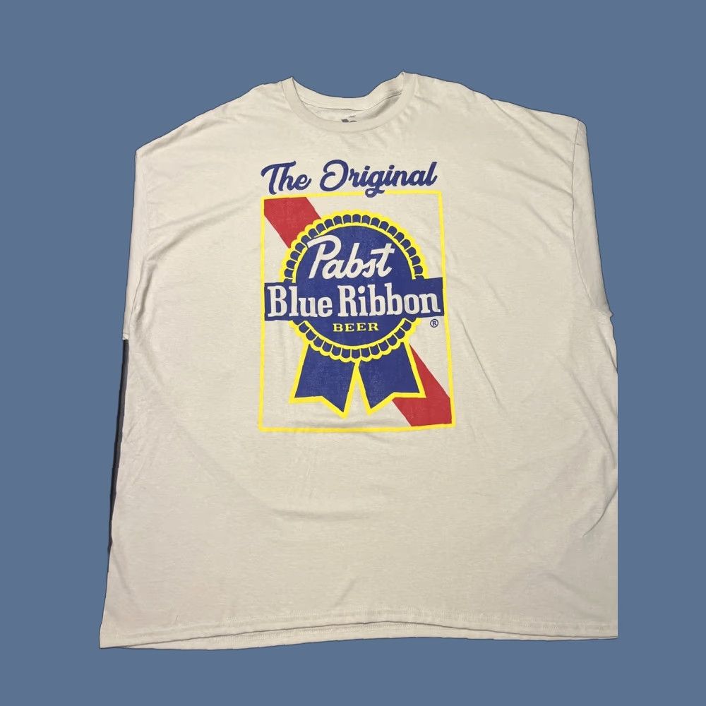 Vintage VINTAGE PABST BLUE RIBBON BEER T-Shirt Men 4XL Ivory Cotton Logo Short Sleeve Regular Size US XXL / EU 58 / 5 - 1 Thumbnail