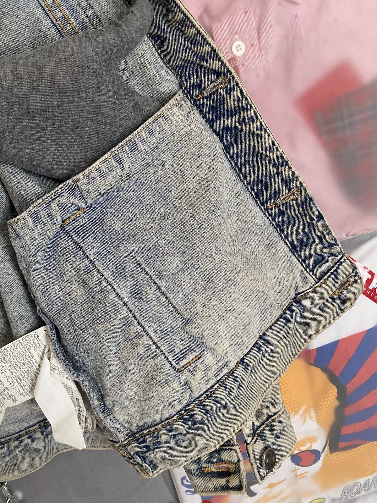 Bershka Vintage Distressed Trash Berska Denim Jacket like Amiri Size US M / EU 48-50 / 2 - 13 Thumbnail