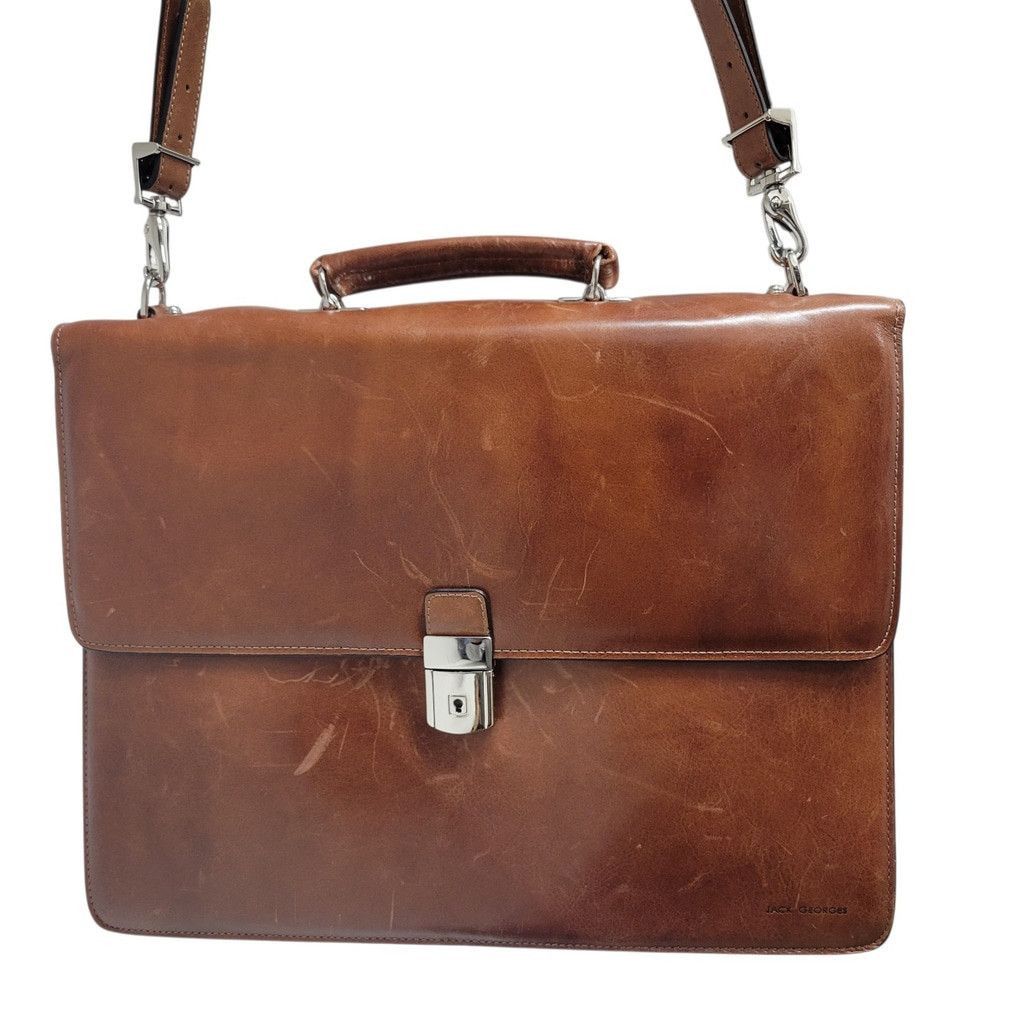 Jack Georges Jack George Professional Leather Expandable Unisex Briefcase Size ONE SIZE - 4 Thumbnail