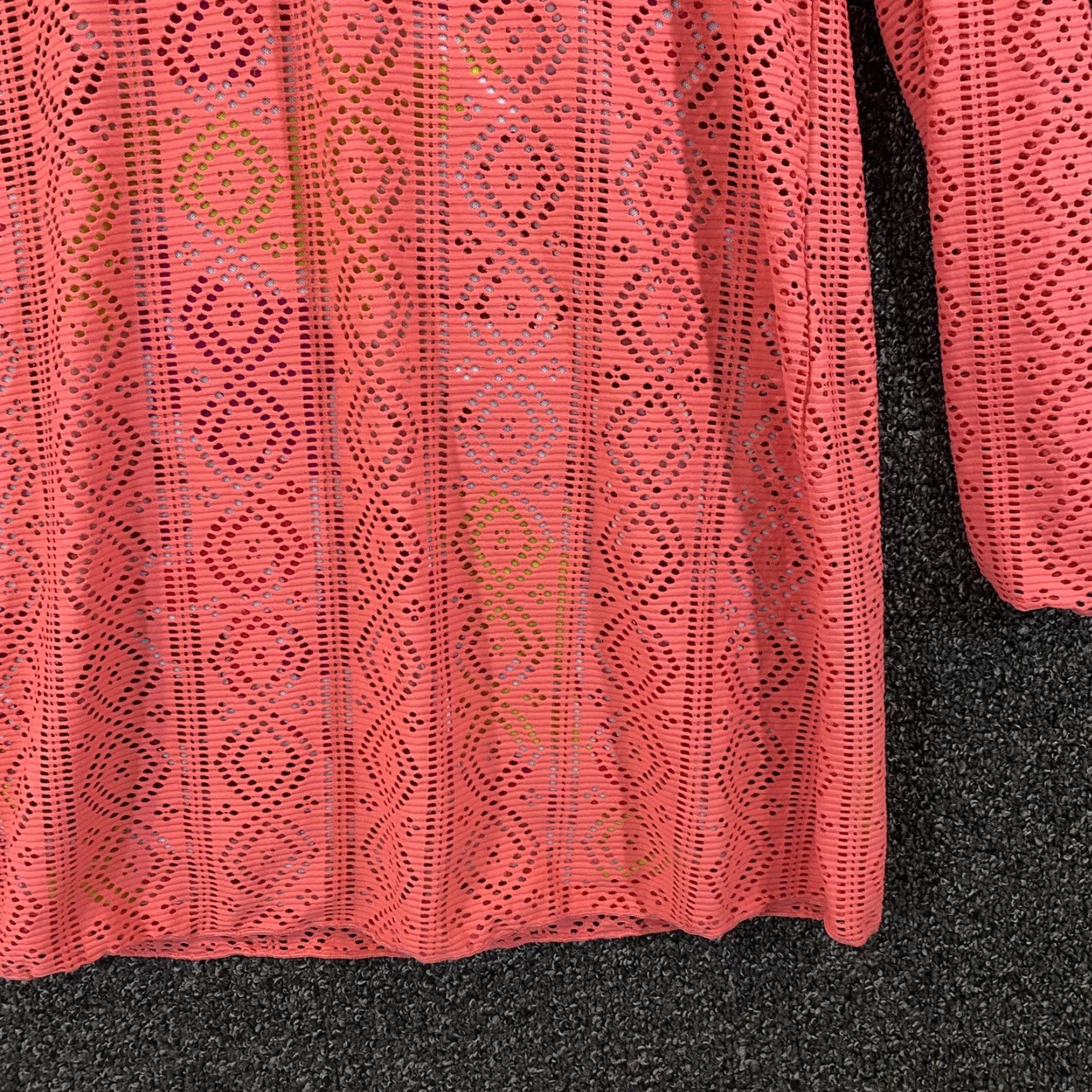 Vintage Title Nine Jacket Women Large Peach Pink Geometric Hoodie Pullover Long Outdoor Size L / US 10 / IT 46 - 2 Thumbnail