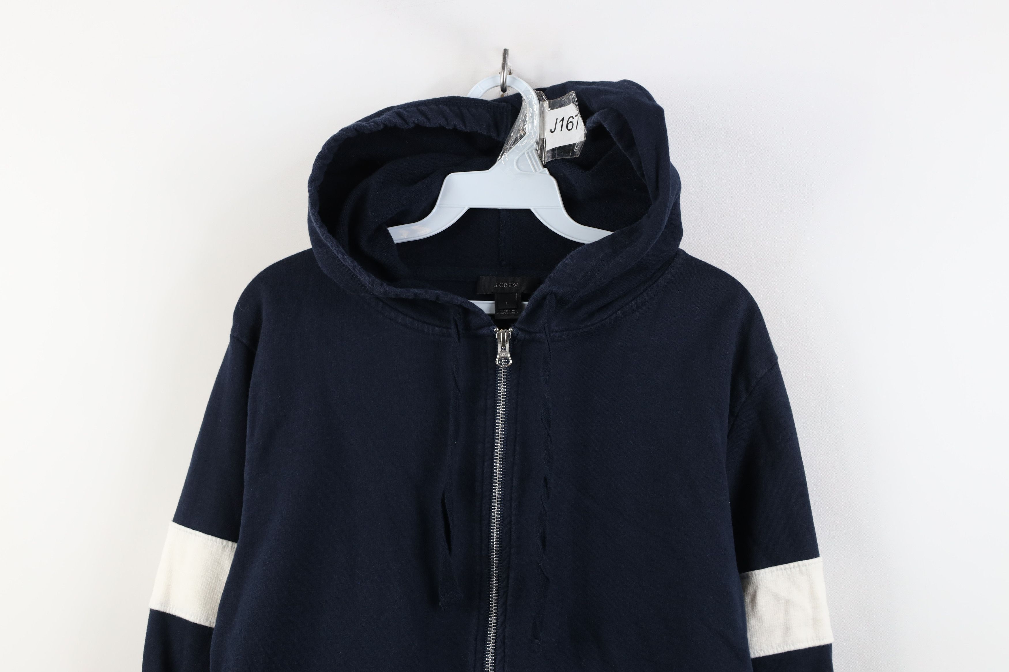 J.Crew J Crew Striped Color Block French Terry Full Zip Hoodie Blue Size L / US 10 / IT 46 - 2 Thumbnail
