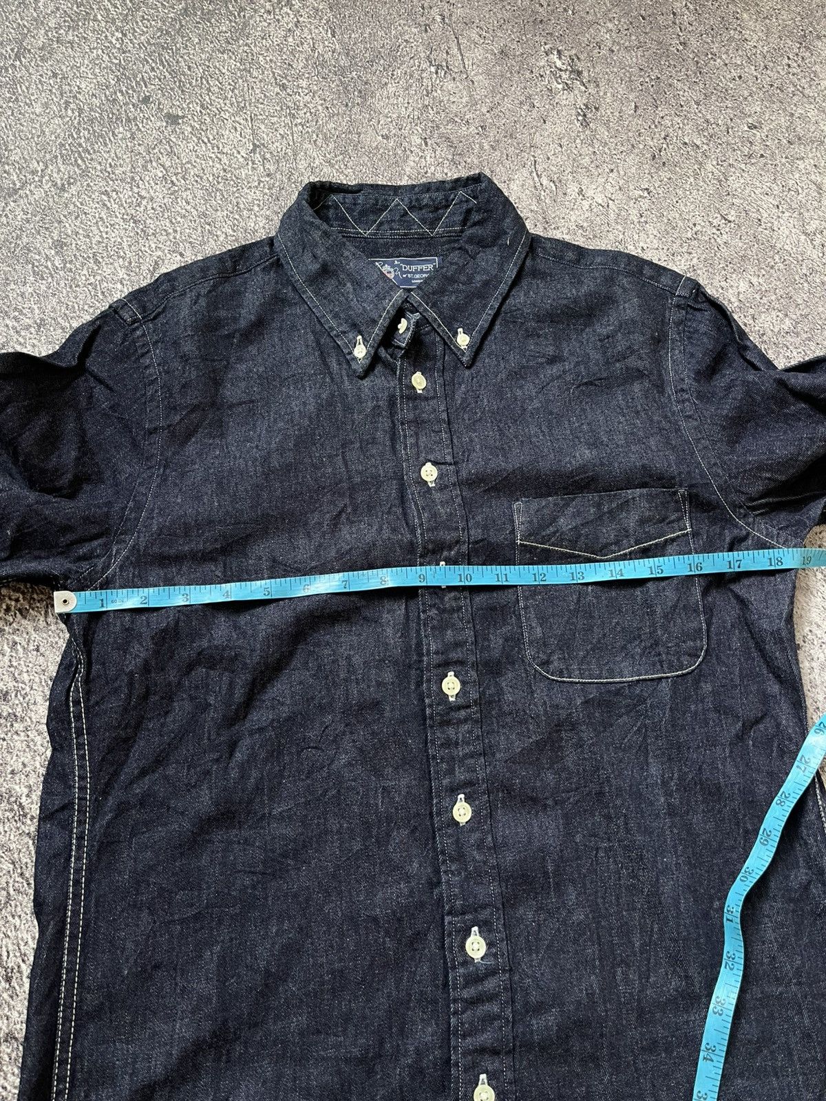 Japanese Brand DUFFER DENIM BLUE INDIGO SHIRT Size US M / EU 48-50 / 2 - 10 Thumbnail