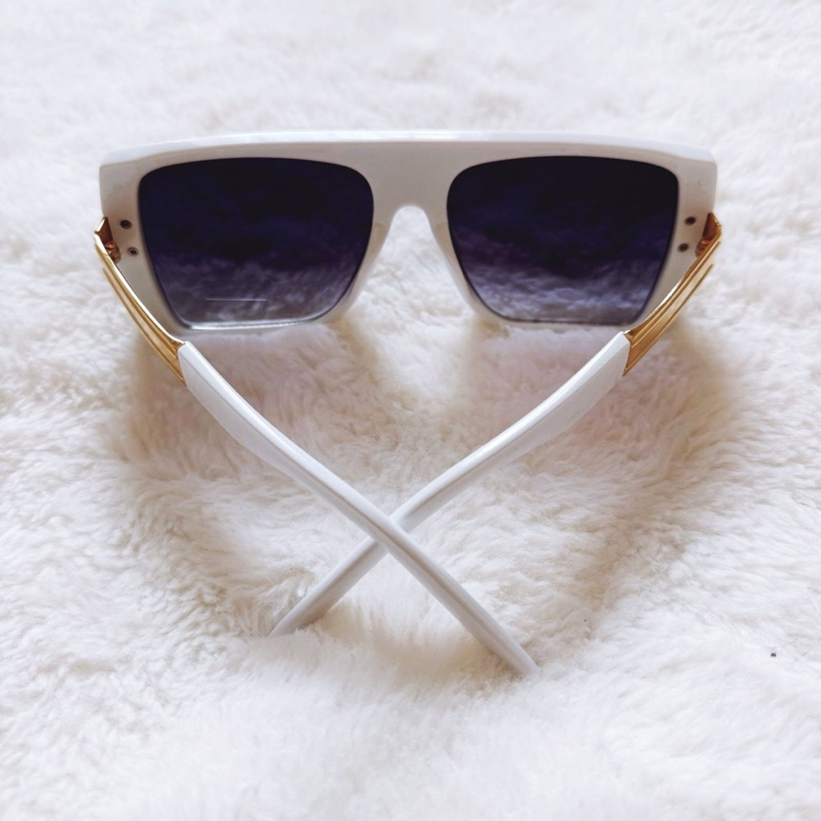 Other Inez White Oversized Square Sunglasses Size ONE SIZE - 8 Thumbnail
