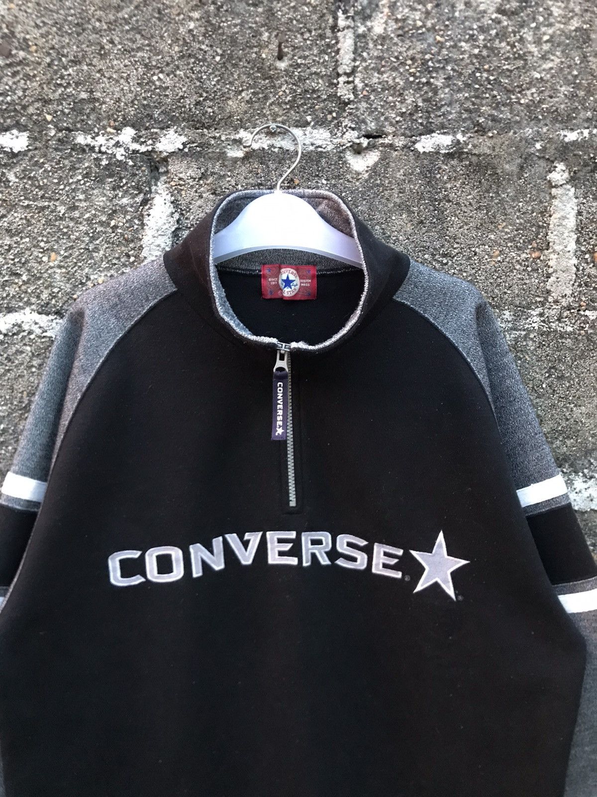 Converse ⚡️Vintage Converse Half Zipper Pullover Sweatshirt Size US L / EU 52-54 / 3 - 5 Thumbnail