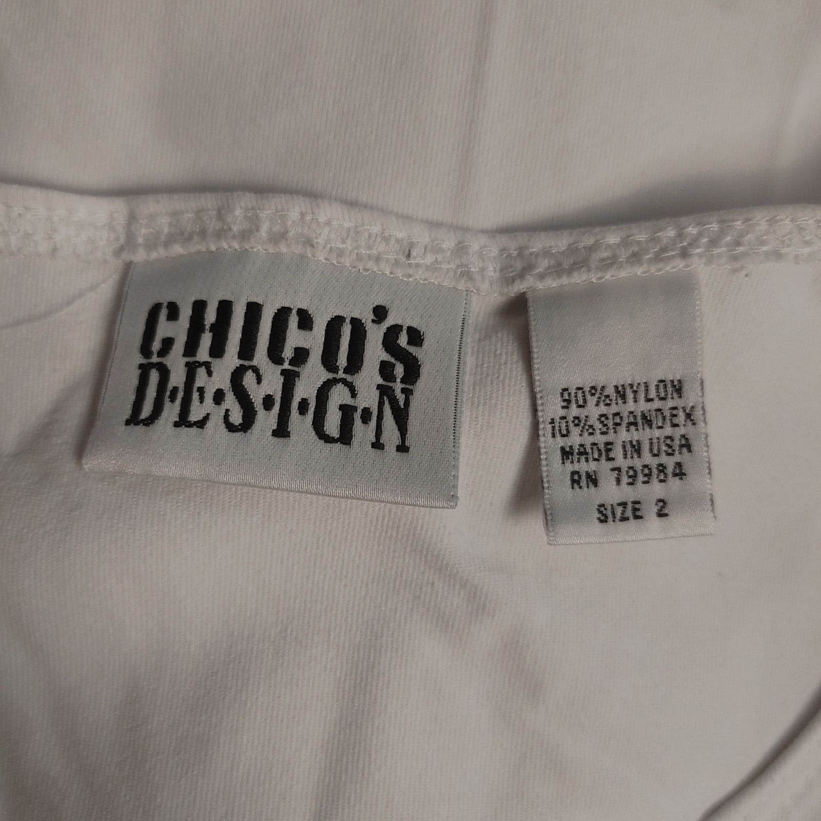 Other Chico's Design Women's 2 White Sleeveless Crewneck Tank Top Size XXL / US 16-18 / IT 52-54 - 3 Thumbnail