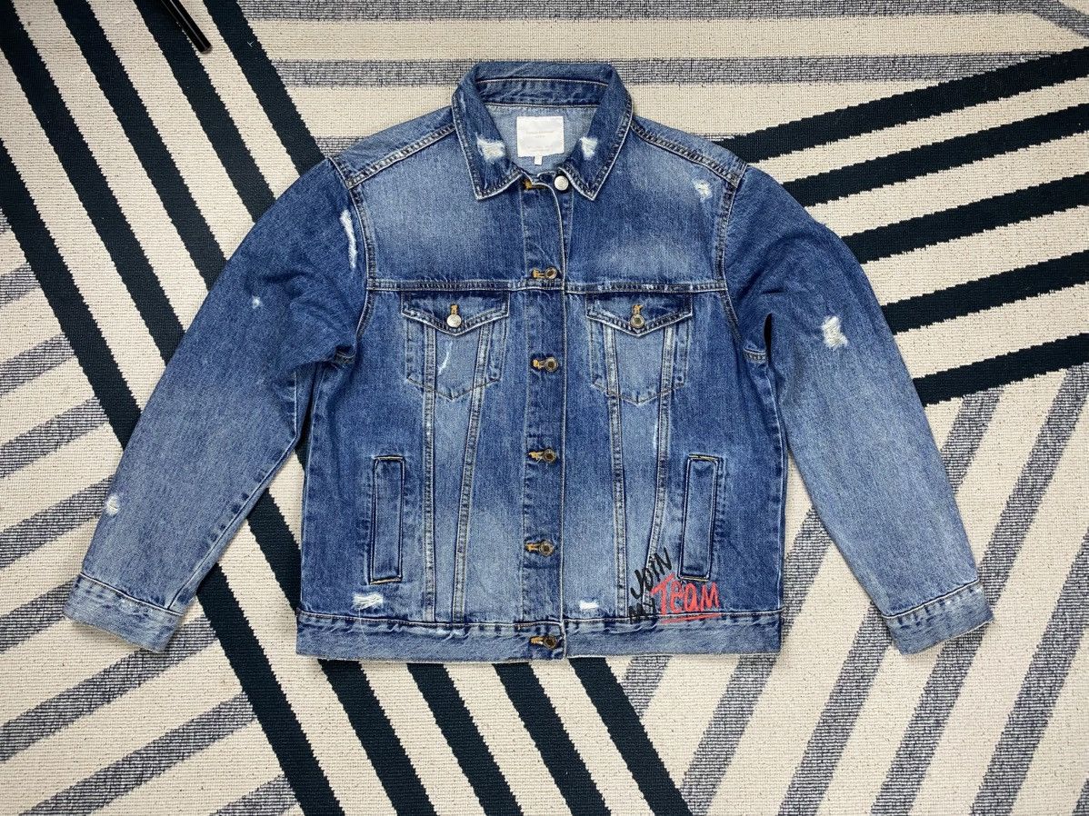Zara No More Flowers vtg Denim jacket Size US L / EU 52-54 / 3 - 1 Thumbnail