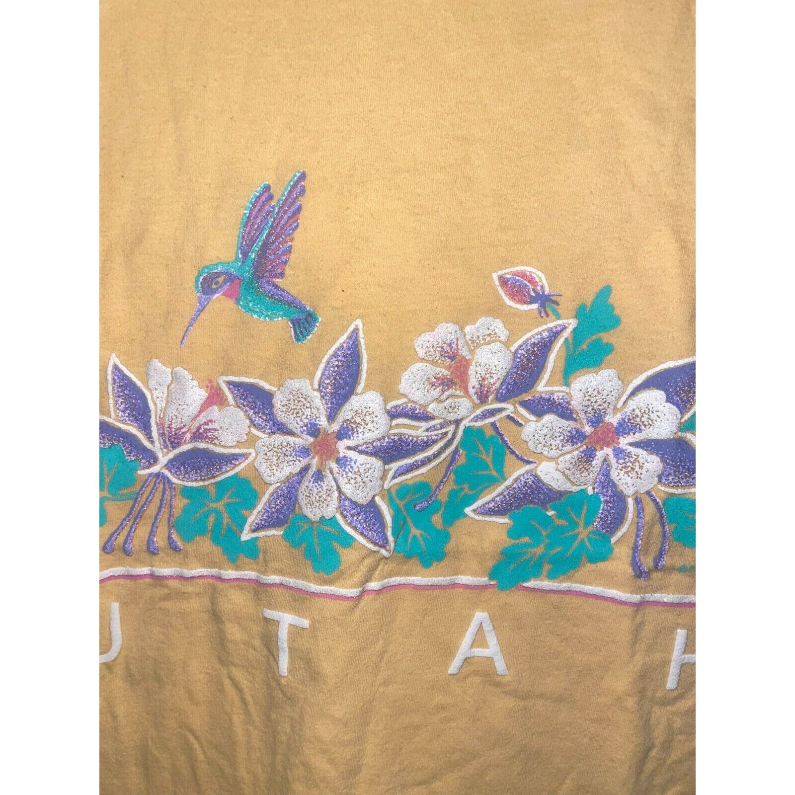 Vintage Vintage Test Print Shirt 90s Utah Wyoming Yellow Tee VTG L Size US L / EU 52-54 / 3 - 3 Thumbnail
