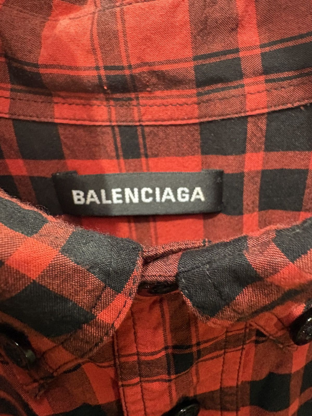 Balenciaga Plaid Red balenciaga shirt Size US L / EU 52-54 / 3 - 3 Thumbnail
