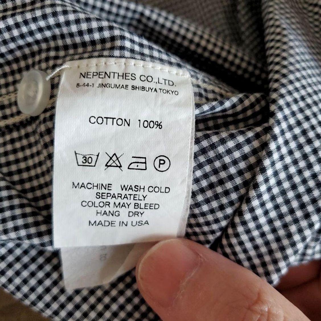 Engineered Garments ENGINEERED GARMENTS Shirt Size S Gray Blue Gingham Check Long Sleeve Pre-owned Size US S / EU 44-46 / 1 - 4 Thumbnail