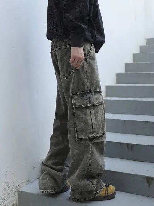 Designer × Japanese Brand × Vintage y2k baggy cargo hiphop faded pants Size US 34 / EU 50 - 2 Thumbnail
