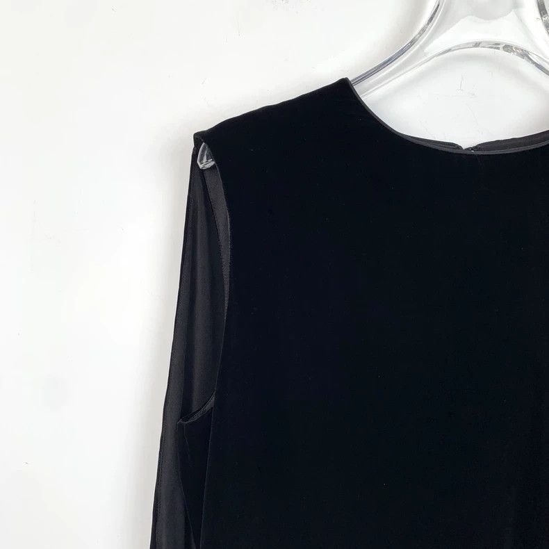 Saint Laurent Paris Saint Laurent Black Velvet Sleeveless Dress 2504-Nextarrow Size S / US 4 / IT 40 - 3 Thumbnail