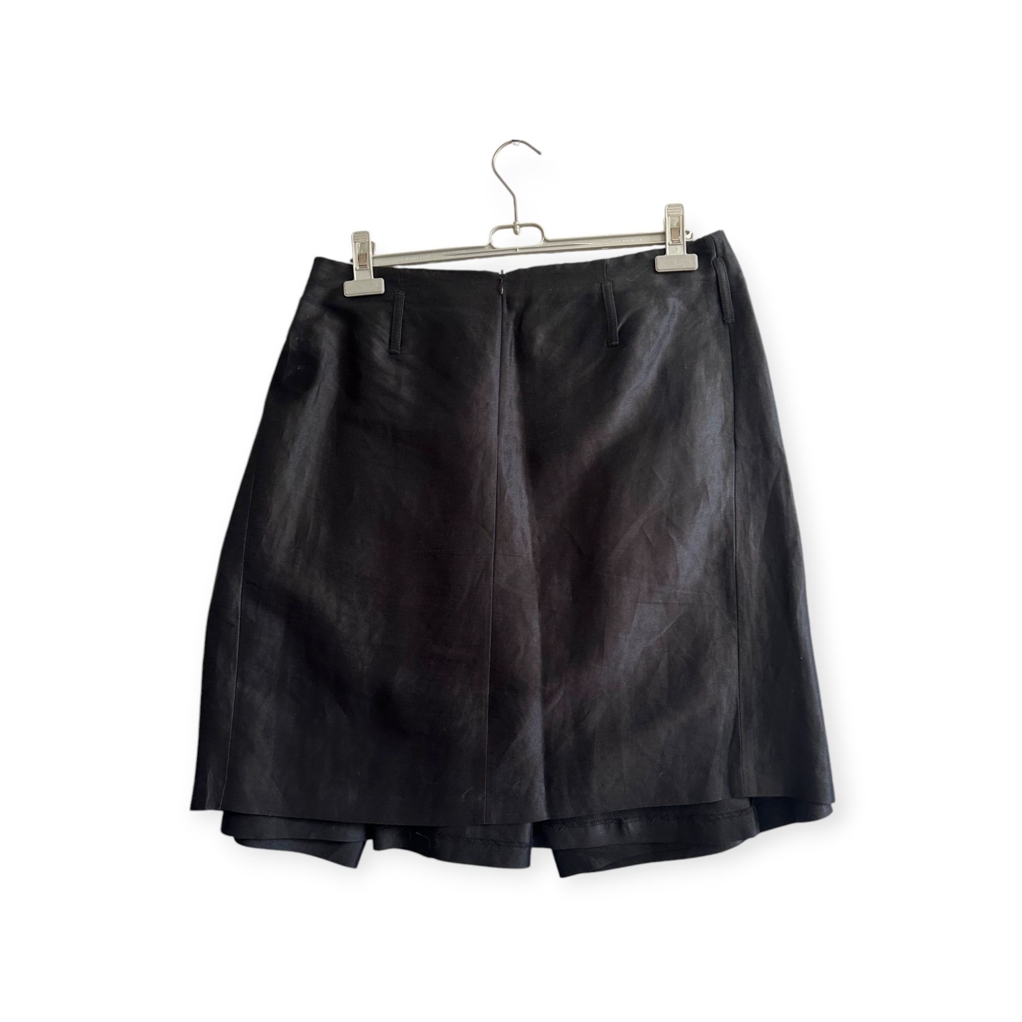 Dries Van Noten Dries Van Noten Black Faux Wrap A line Skirt, Size 40EU Size 28" / US 6 / IT 42 - 2 Thumbnail