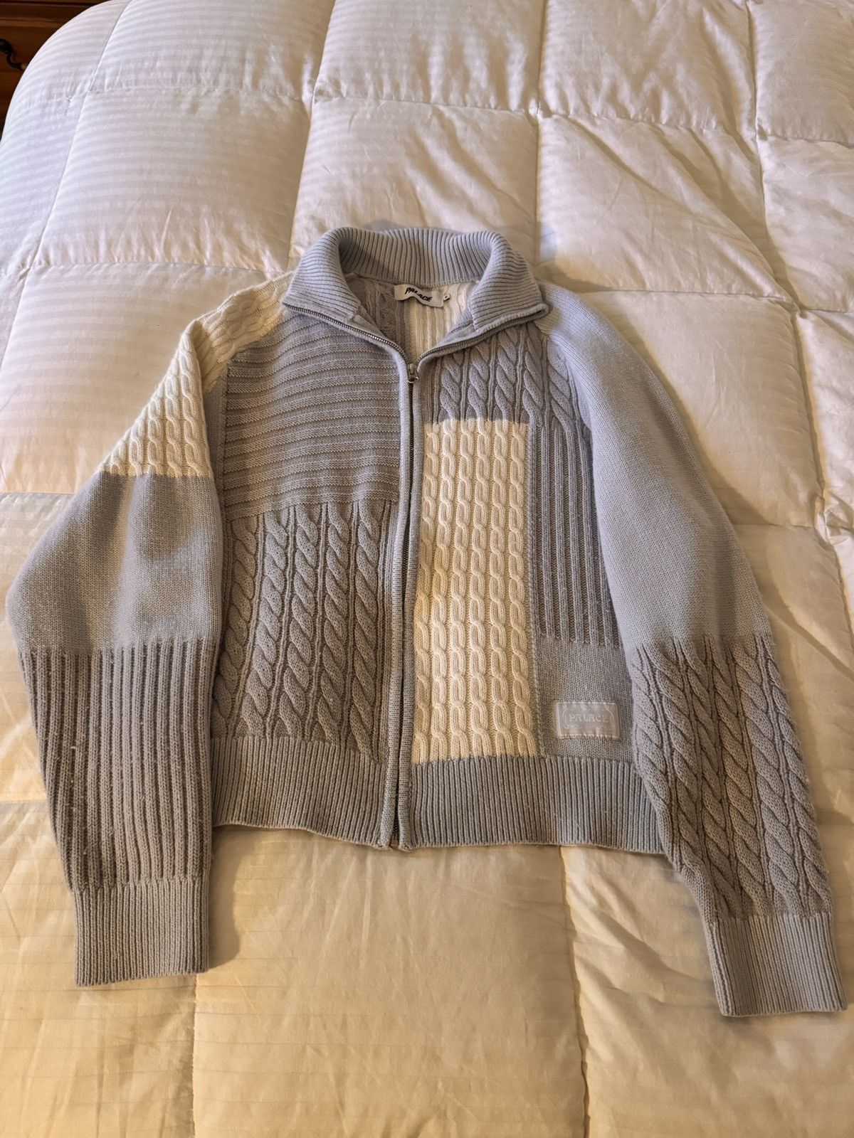 Palace × Rapha Palace x Rapha Zip Knit White | Grailed
