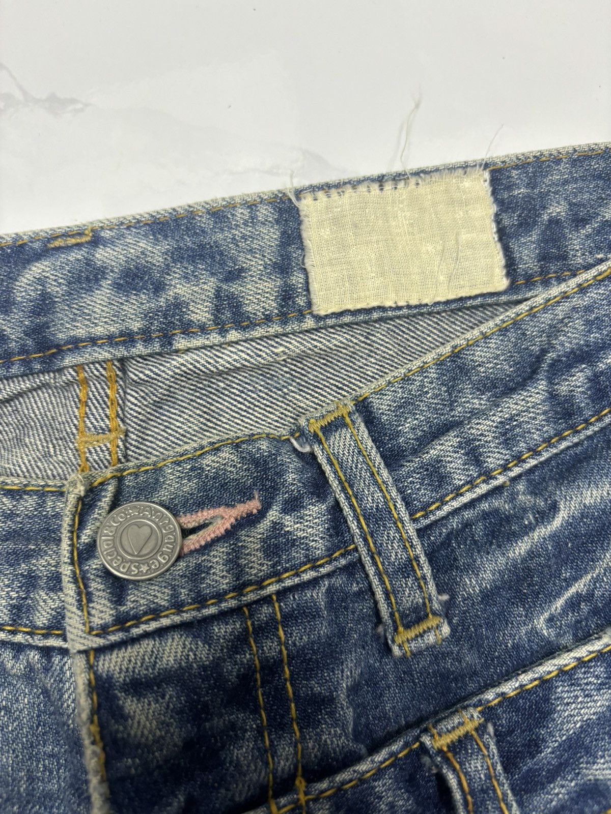 If Six Was Nine Antgauge Double Waist Punk Distressed Denim Jeans Size 29" - 10 Thumbnail