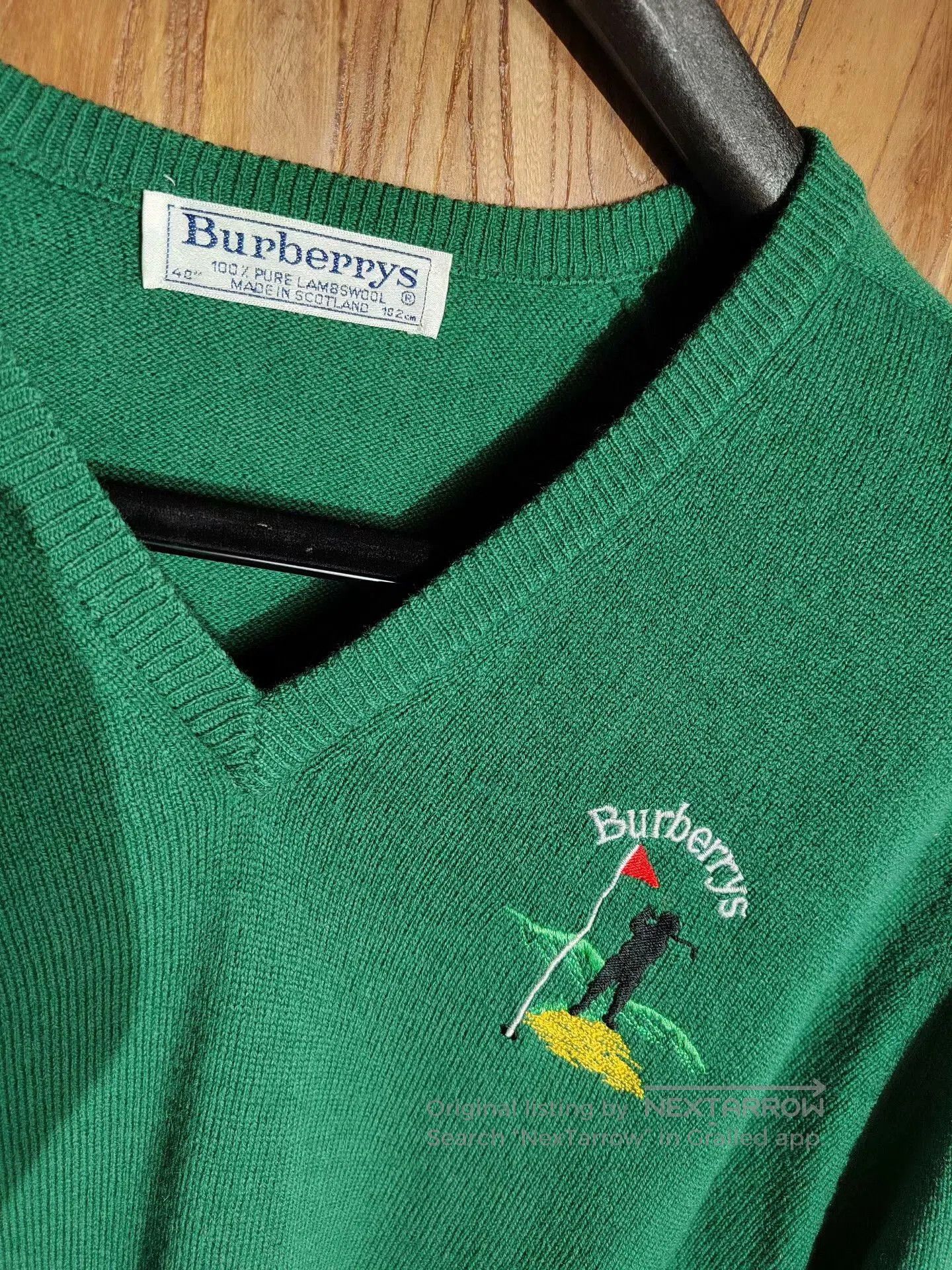 Burberry Burberry Golf Series Green V-Neck Sweater. Size US XXS / EU 40 - 2 Thumbnail