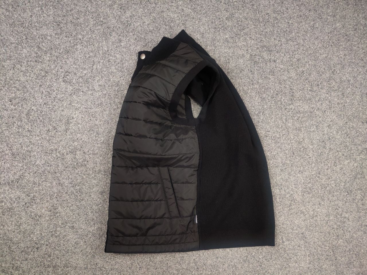 Barbour Barbour Black Quilted x knitted back Vest Button Jacket Size US M / EU 48-50 / 2 - 7 Thumbnail