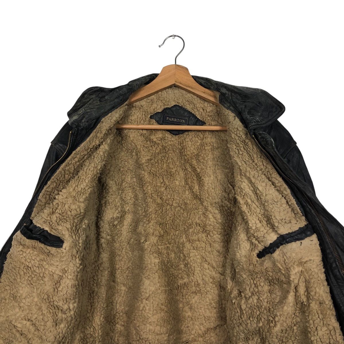 Vintage 📌Vintage 80's Biker Leather Jacket Parrton Blanket Military Size US M / EU 48-50 / 2 - 15 Thumbnail