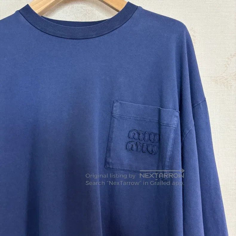 Miu Miu Miu Miu Size XS Retro washed blue long sleeve T Size XS / US 0-2 / IT 36-38 - 3 Thumbnail