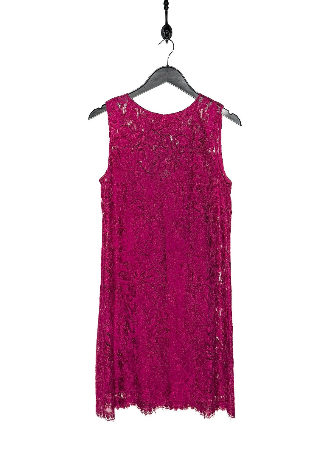 Dolce & Gabbana Dolce & Gabbana Magenta Lace Sleeveless Mini Dress Size L / US 10 / IT 46 - 1 Thumbnail