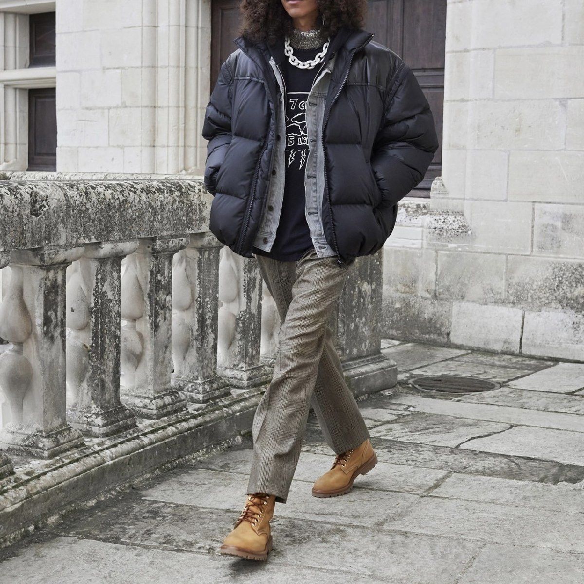Celine Black Leather Panel Puffer Jacket with Removable Sleeves Size US S / EU 44-46 / 1 - 4 Thumbnail