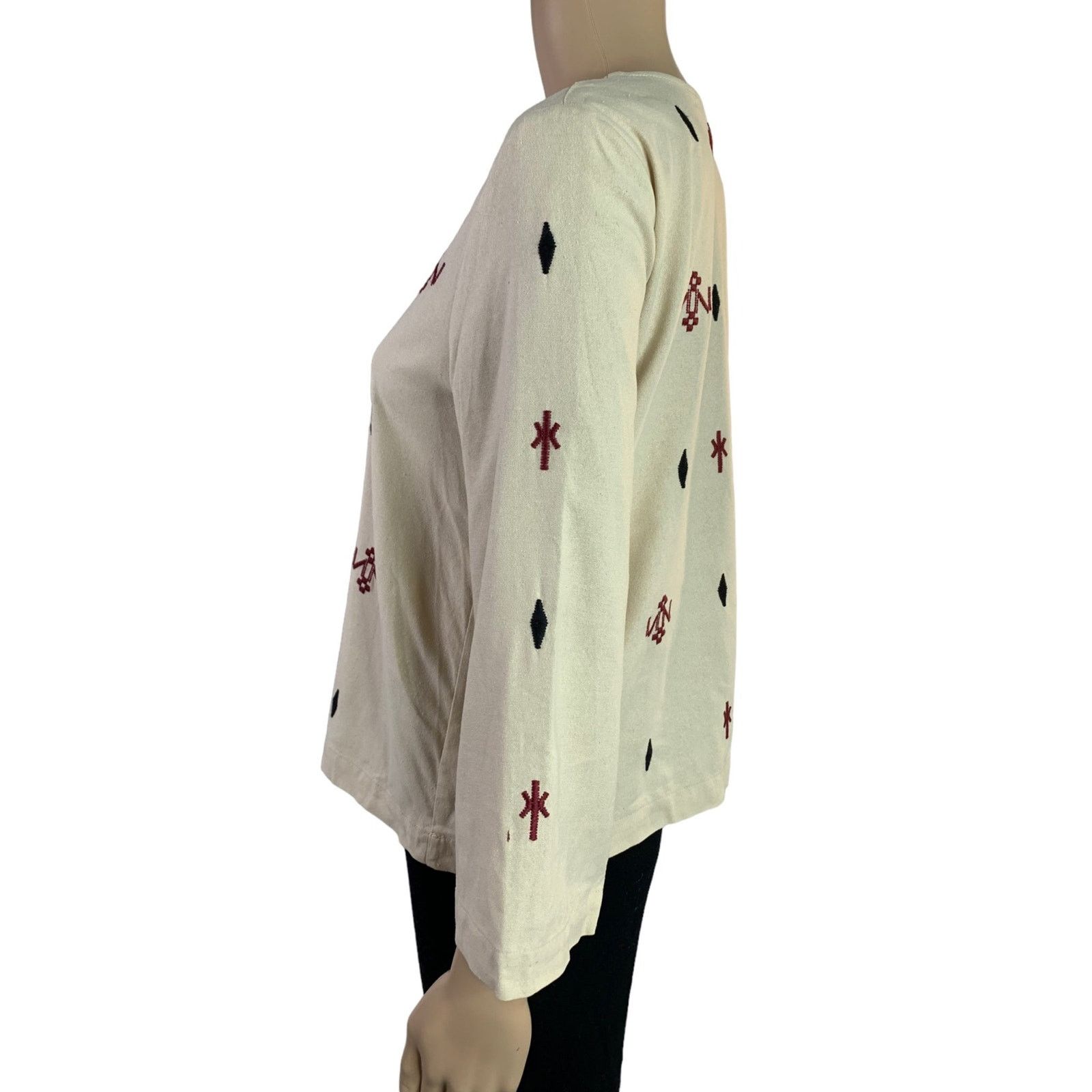 Madewell Madewell Womens Size XXS Ivory 100% Silk Top Embroidered Size XXS / US 00 / IT 34 - 8 Thumbnail