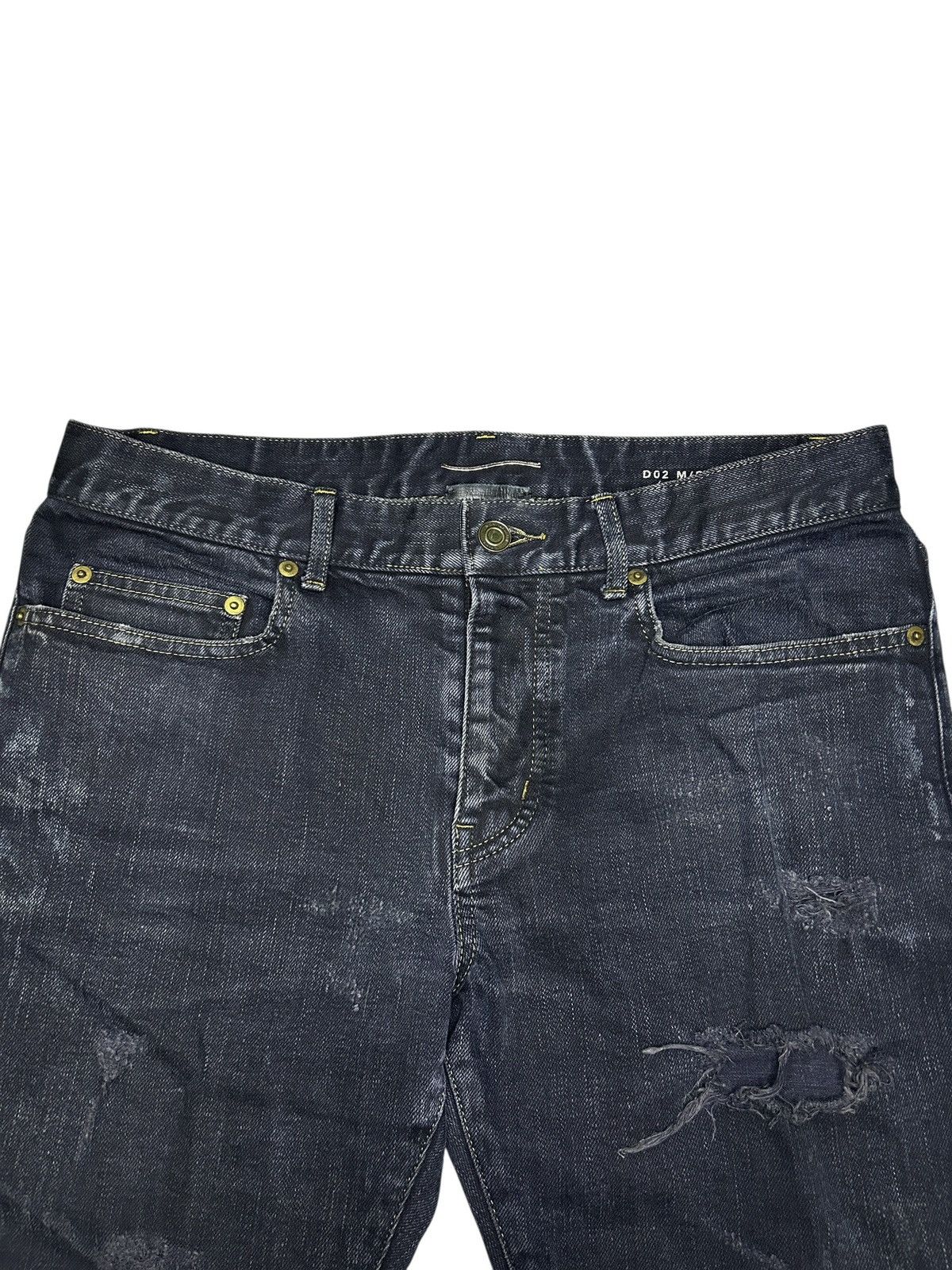 Saint Laurent Paris 2014 Mud Destroyed Denim Size US 32 / EU 48 - 4 Thumbnail