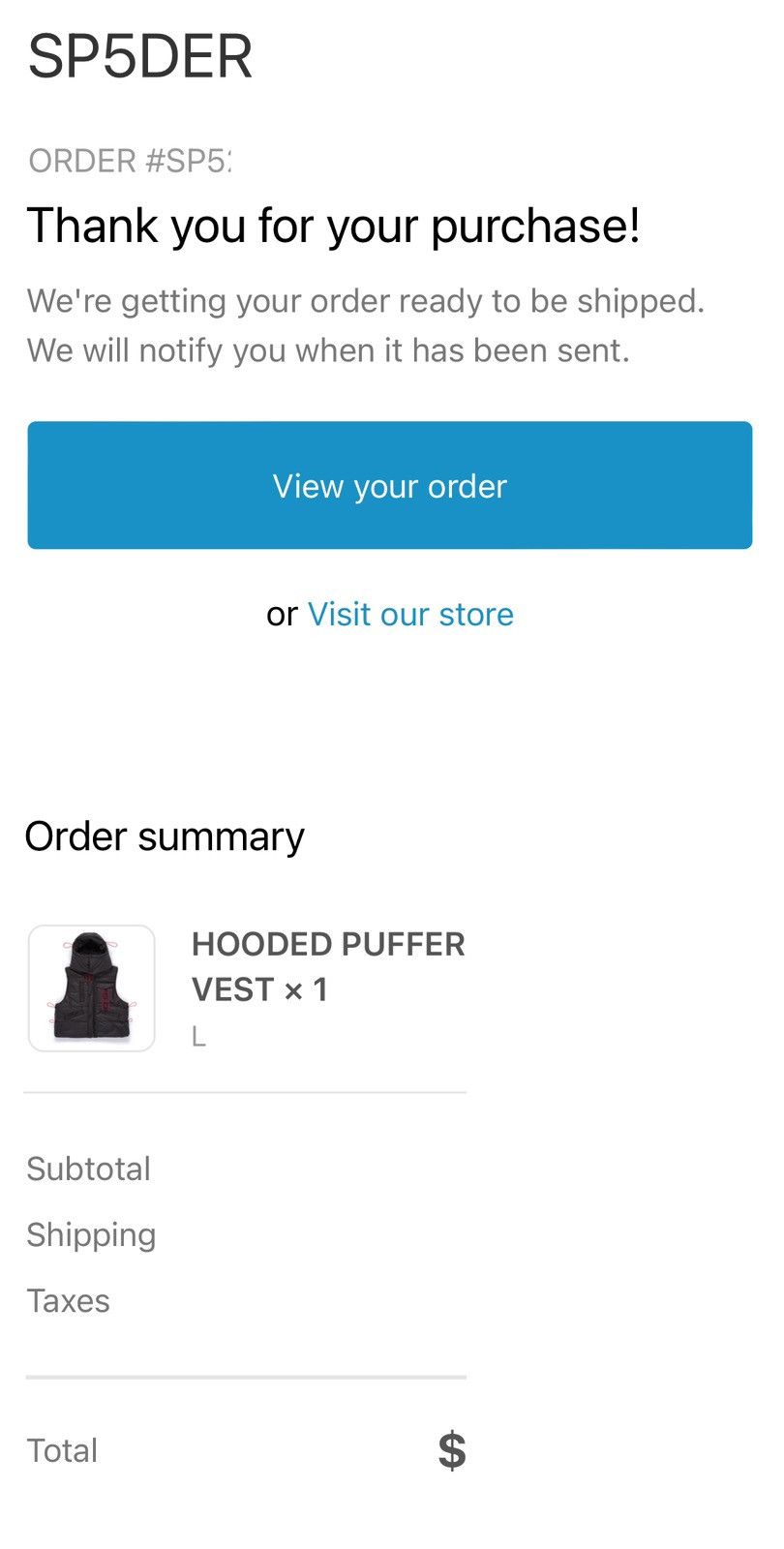 Sp5der Spider Worldwide Puffer Vest (SP5DER) Size US L / EU 52-54 / 3 - 15 Thumbnail