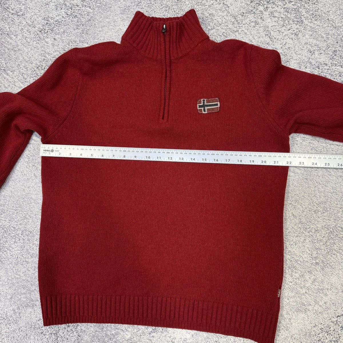 Napapijri Napapijri Wool Blend 1/4 Zip Knit Sweater Red L size Size US L / EU 52-54 / 3 - 14 Thumbnail