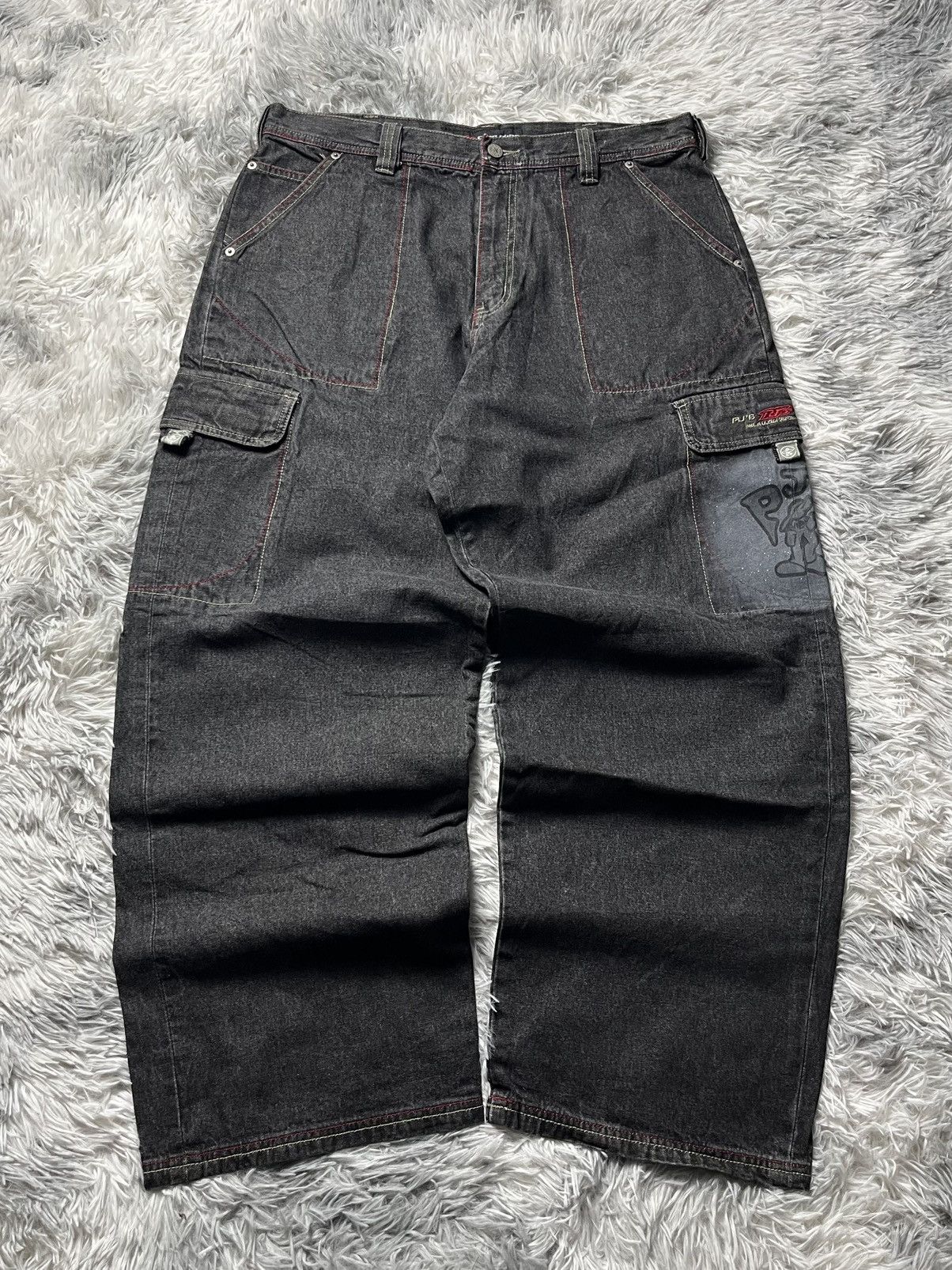 JNCO Vintage Pj’s surf cargo jeans black Size US 36 / EU 52 - 4 Thumbnail