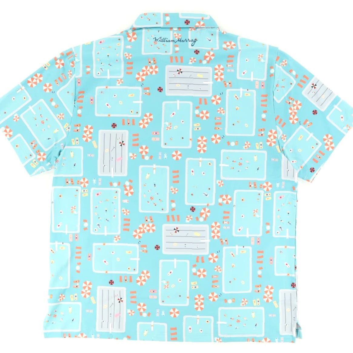Vintage William Murray Fish Outta Water Golf Stretch Polyester All Over Print Polo Shirt Blue Men's 2XL Size US XXL / EU 58 / 5 - 4 Thumbnail