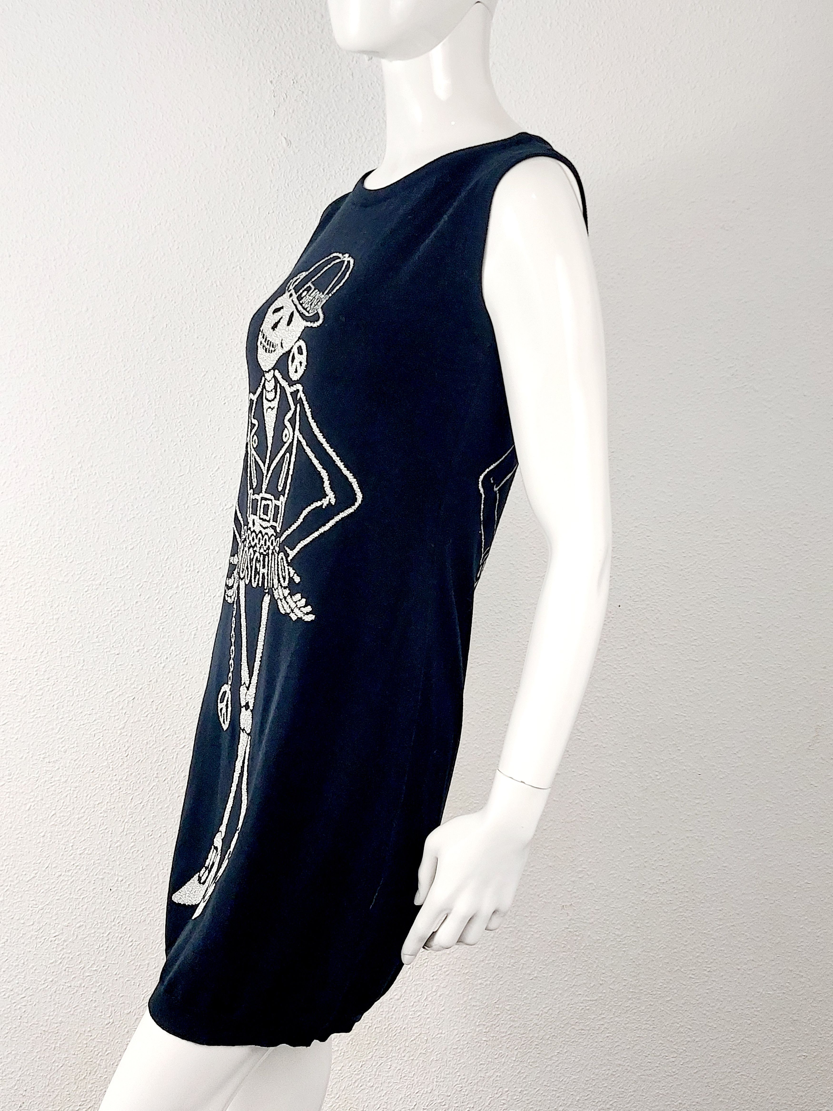 Moschino Moschino Couture Gold Skeleton Intarsia Wool Midi Dress Size M / US 6-8 / IT 42-44 - 8 Thumbnail