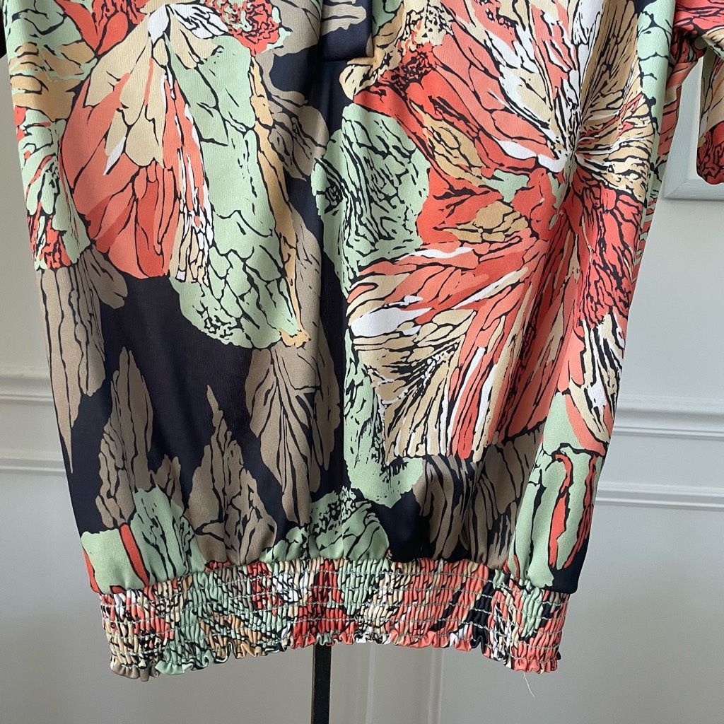 Vintage Vintage 70s Teddi Half Button Top Smocked Waist XL Size XL / US 12-14 / IT 48-50 - 3 Thumbnail