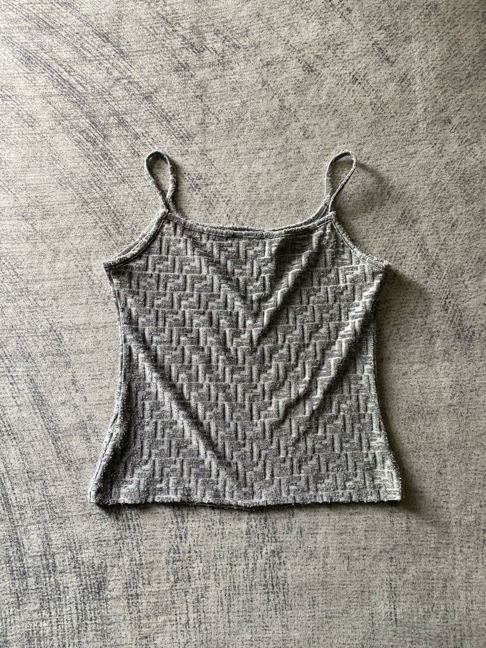 Fendi Vintage Fendi Zucca FF Logo Grey Camisole Top Size M / US 6-8 / IT 42-44 - 7 Thumbnail