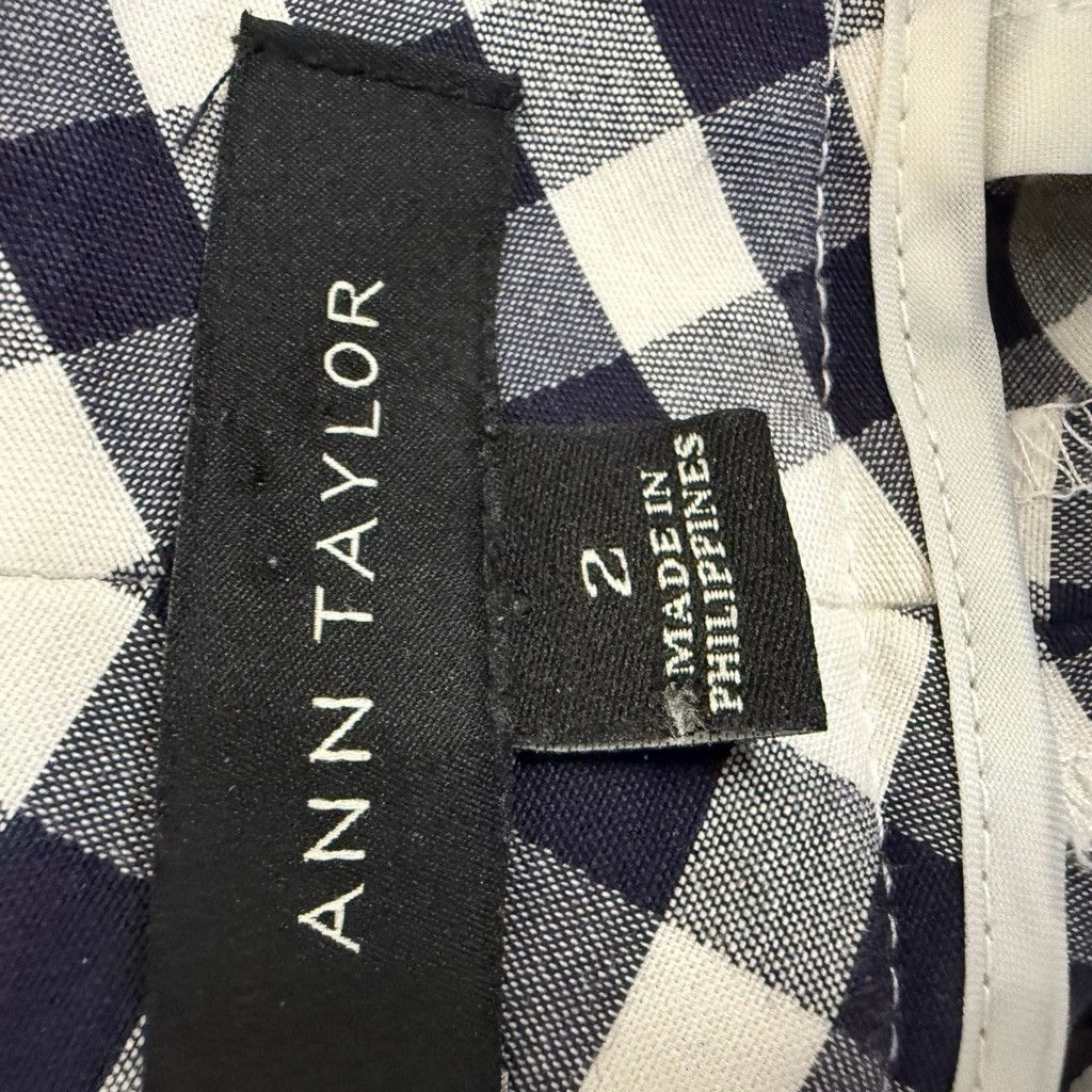Ann Taylor Women's Ann Taylor Black White Gingham Cropped Pants Size 2 Size 26" / US 2 / IT 38 - 4 Thumbnail