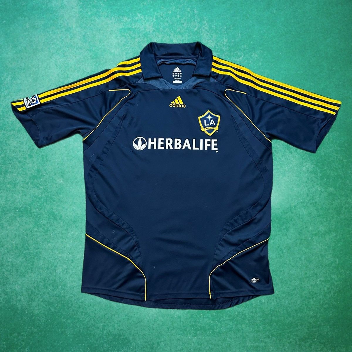 Image of La Galaxy David Beckham Adidas Jersey in Navy, Men's (Size XL)