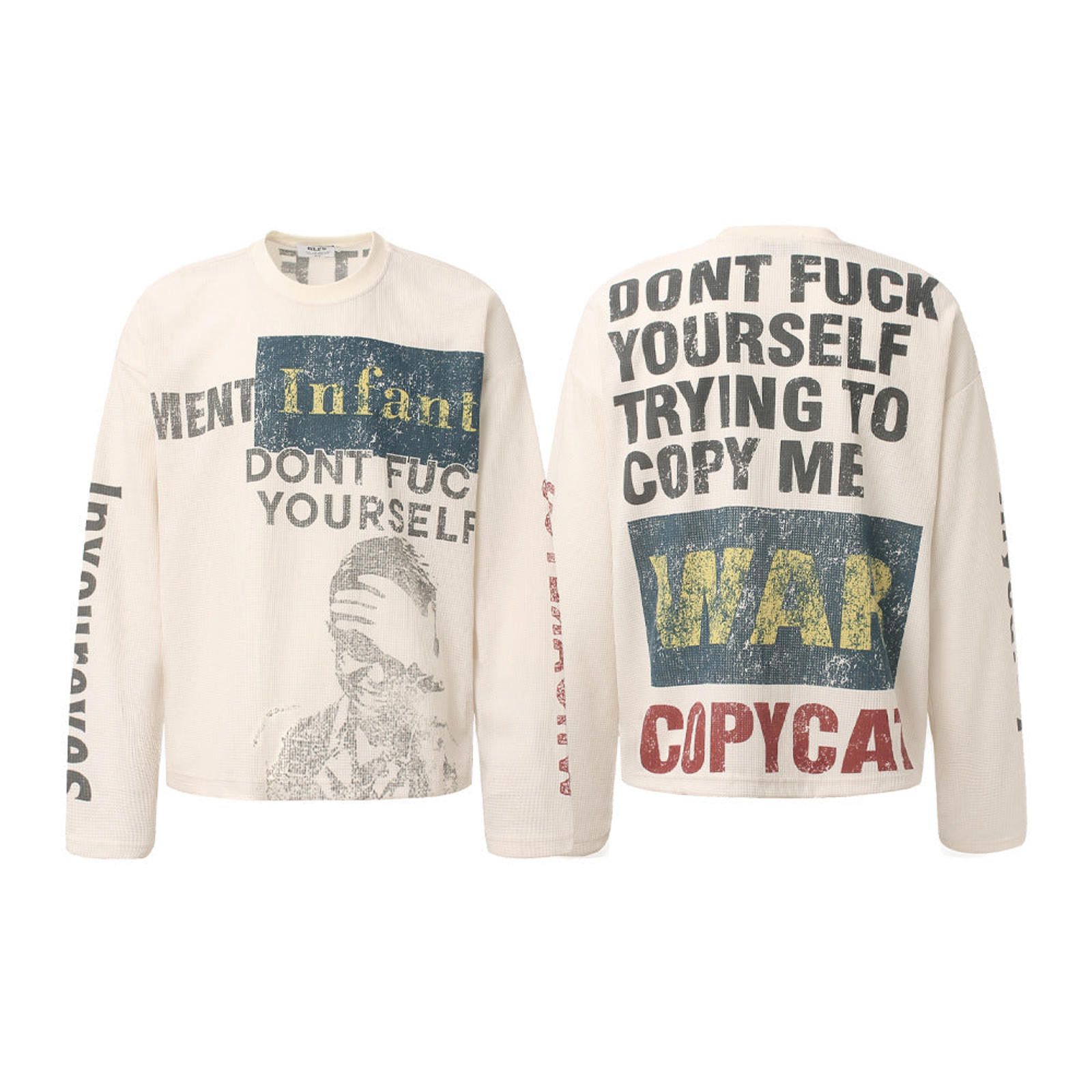 Other Waffle Cotton Figure Print Long-Sleeve Tee | Vintage Size US L / EU 52-54 / 3 - 3 Thumbnail